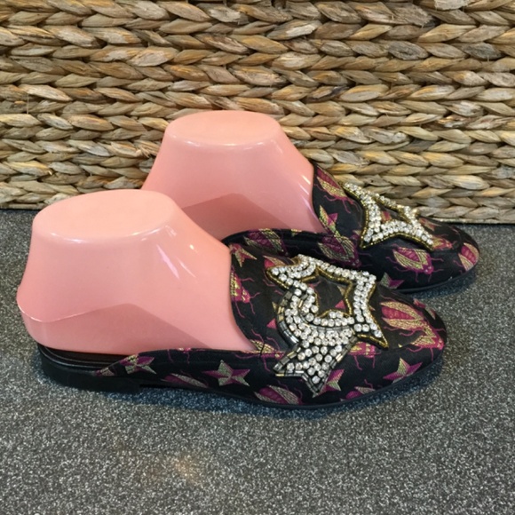 Circus by Sam Edelman Black and Pink Embellished Loafers - Picture 8 of 13